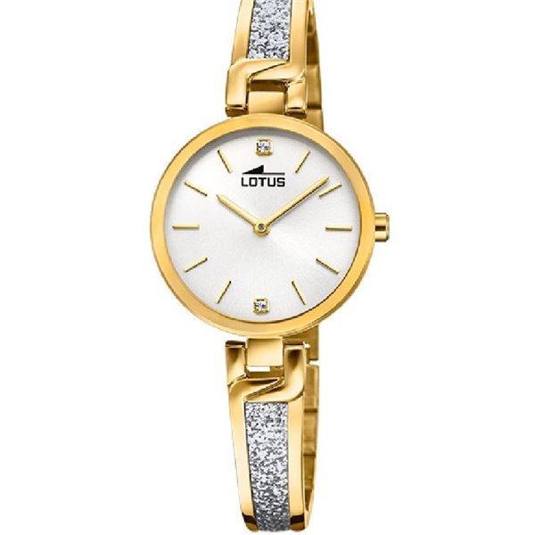 Reloj para mujer dorado, de la marca Marea, con malla milanesa fina.